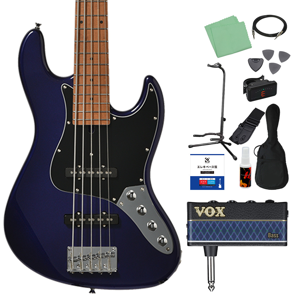 Bacchus WJB5-1DX-AC RSM/M IPM 5弦 ベース初心者12点セット
