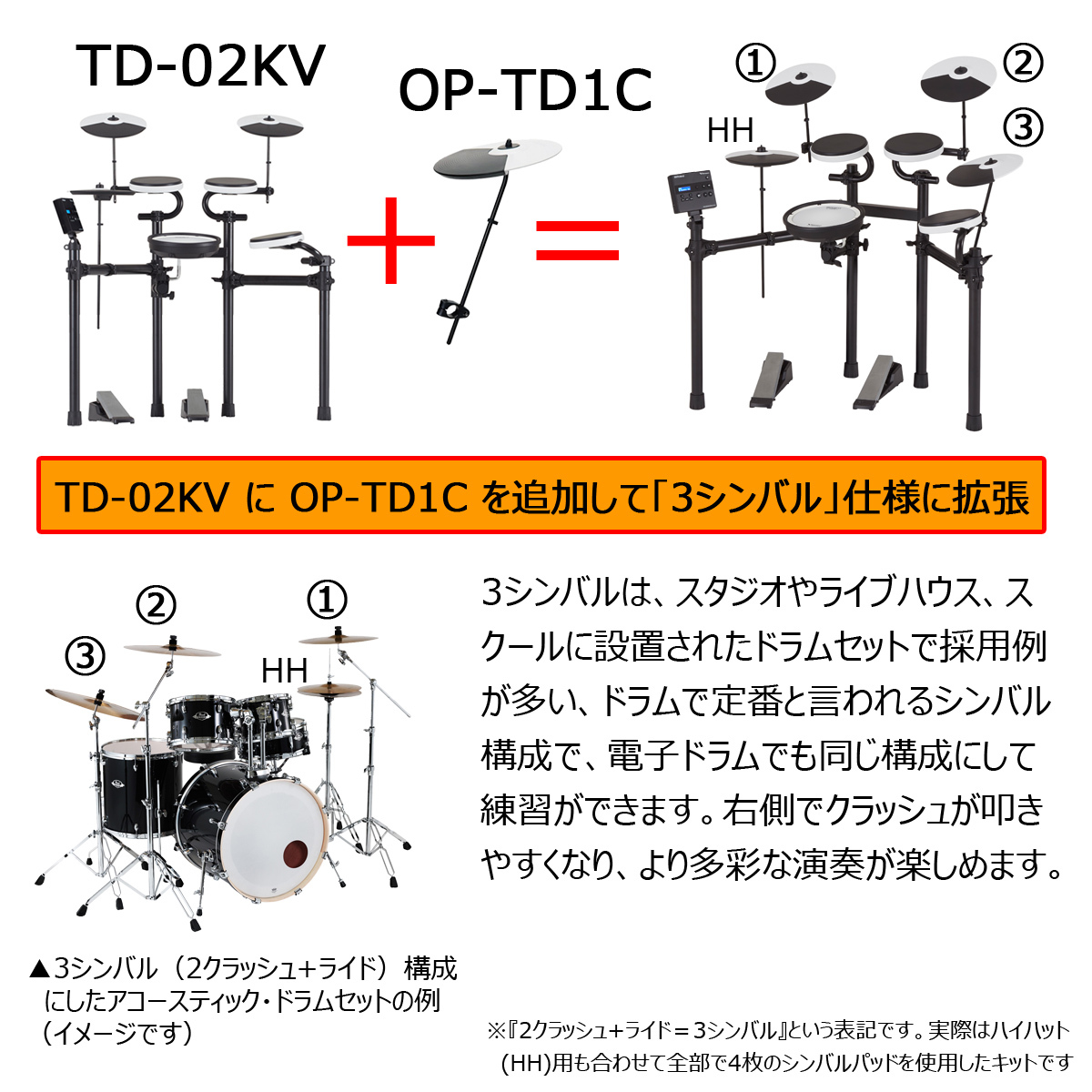 Roland TD-02KV 3シンバル拡張 電子ドラムキット【WEBSHOP】（新品/送料無料）【楽器検索デジマート】