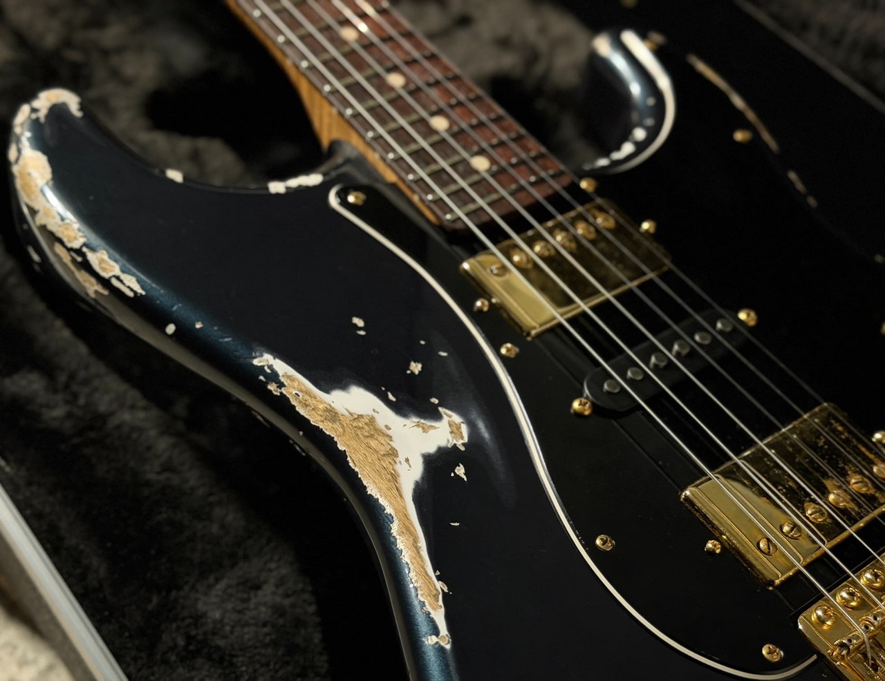Xotic XSC-4 5A Flame Maple Neck ~Mercedes Blue~ Heavy Aged