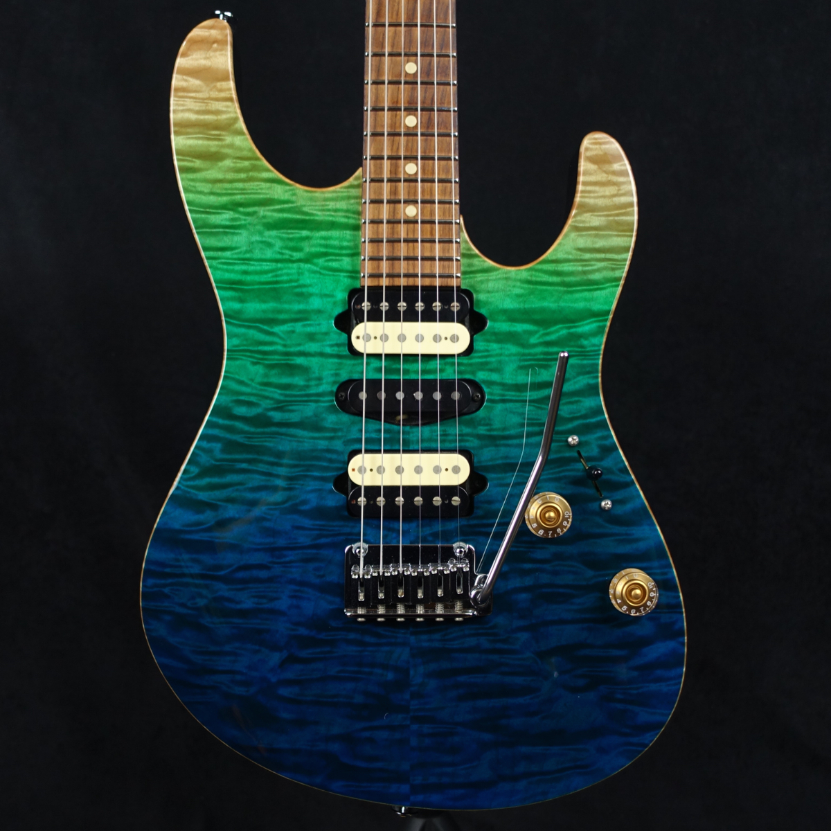Suhr Modern Plus Curly Maple Top Aqua Blue Gradient 2018