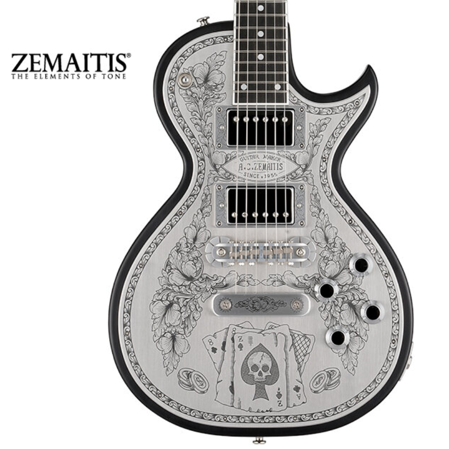 Zemaitis METAL FRONT MFG-AC-24 Aces & Eights Black【Made in Japan