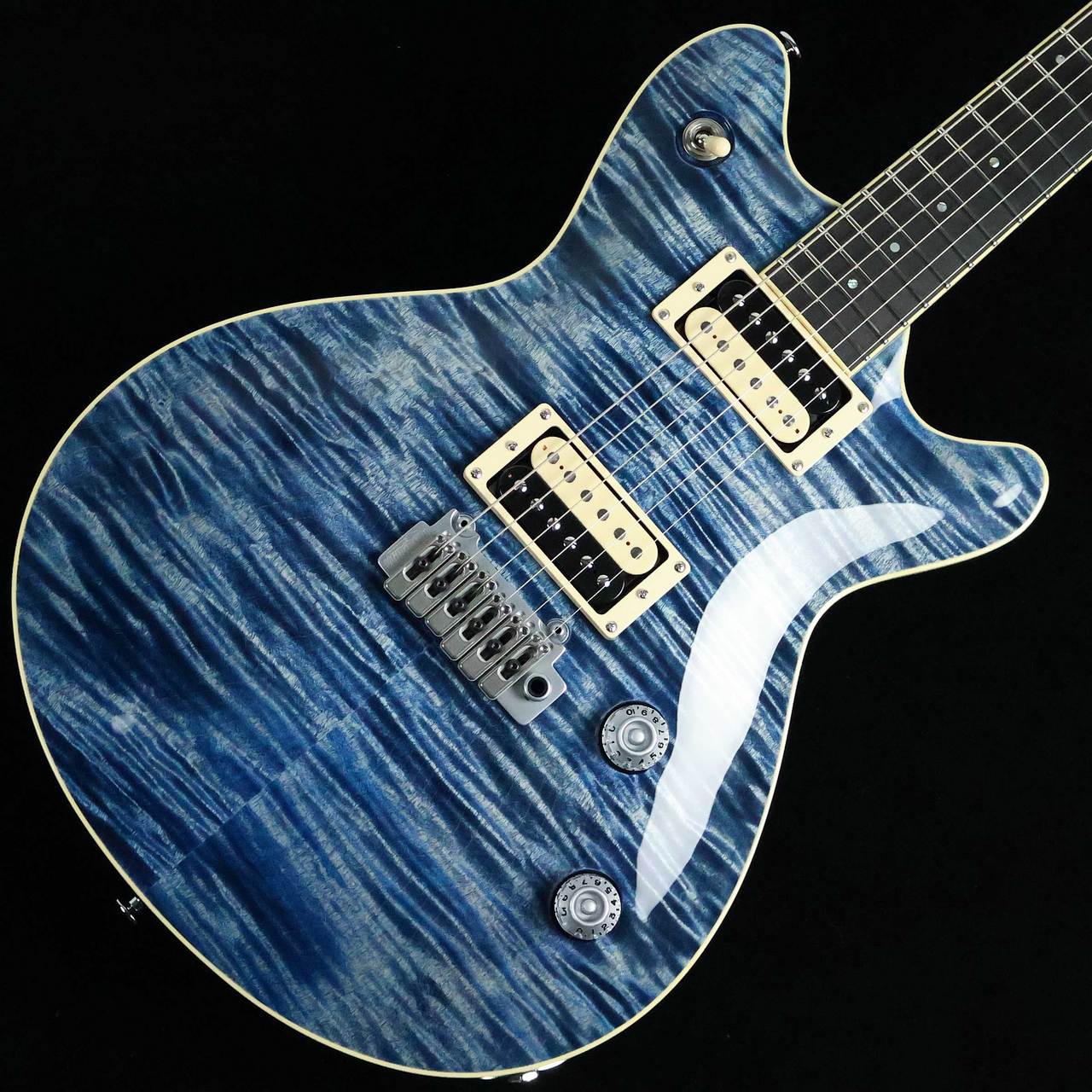 T's Guitars Arc-STD/VS100N/5A Exotic Maple Trans Blue Denim S/N