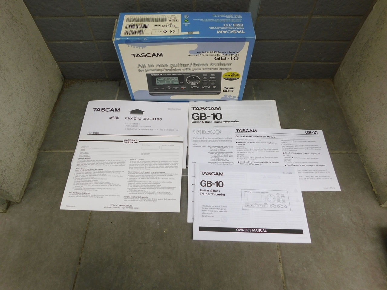 Tascam GB-10 ギター&ベーストレーナー/レコーダー（中古