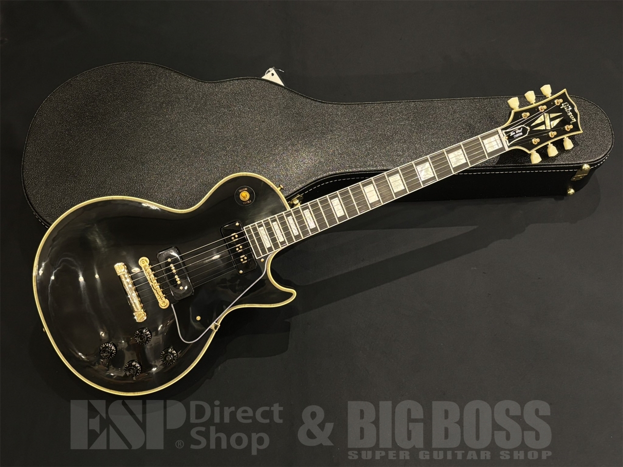 ギター Gibson Custom Shop 1954 Les Paul Custom Gibson 1954 Les Paul Custom Reissue With Staple Neck Pickup