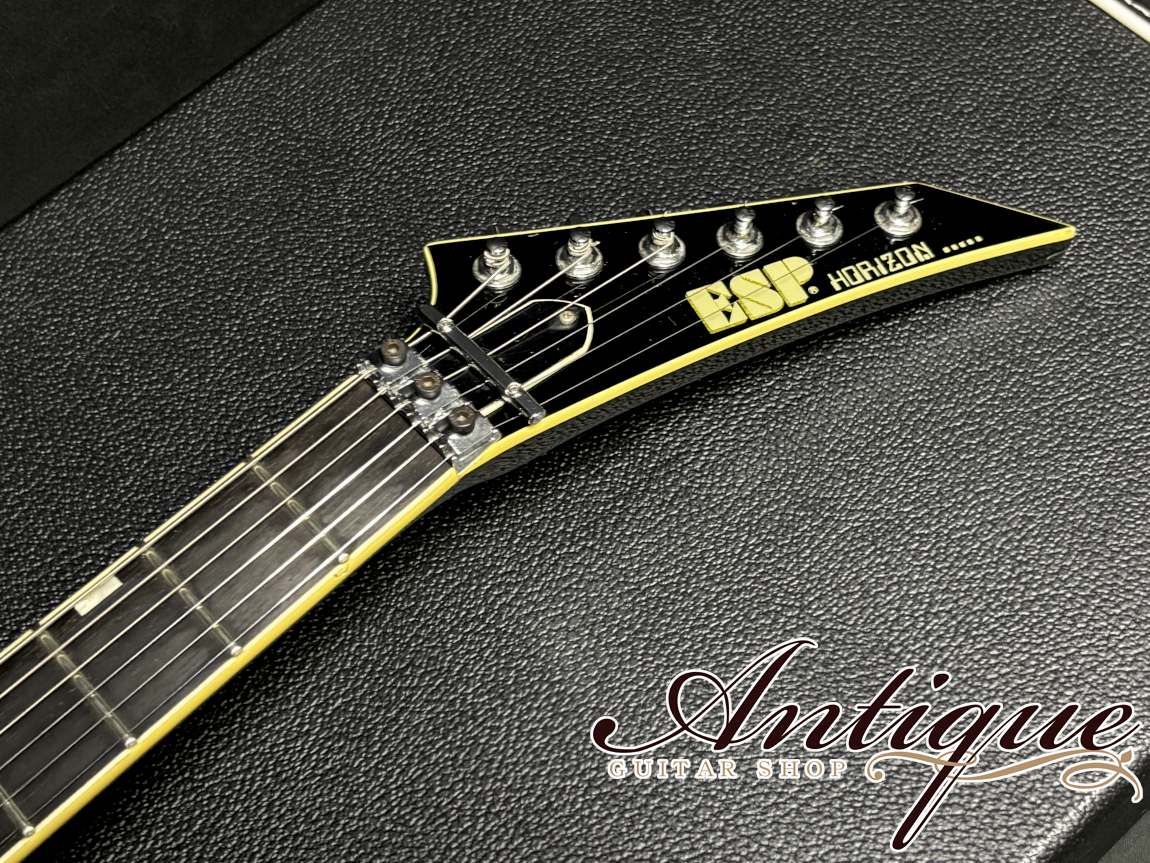 ESP HORIZON 1990 Black /Arched Top & Thru Neck w/Original Concorde