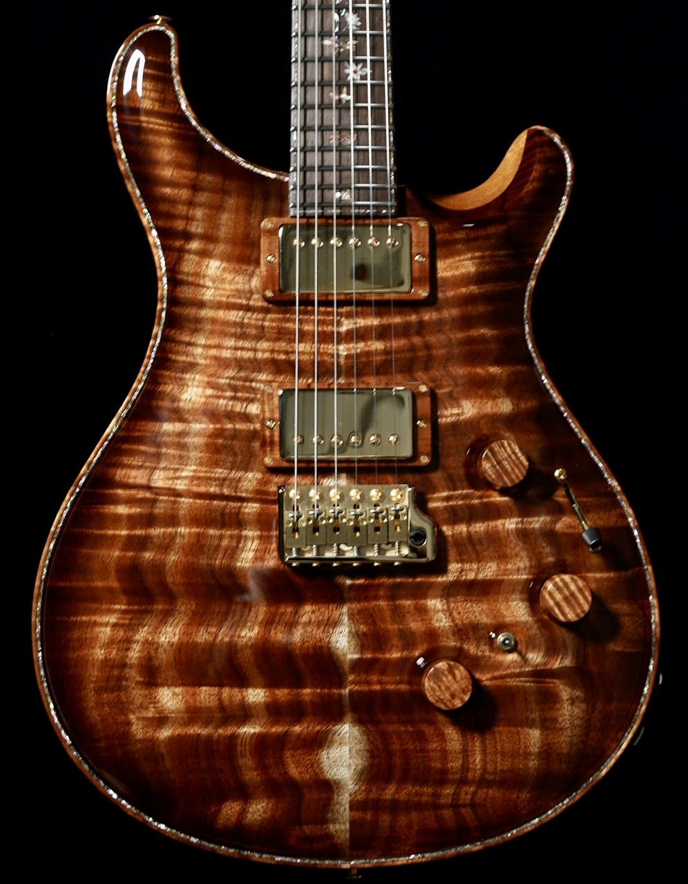 エレキギター 黒エボニー製 エスカッションリング PRS Paul'sタイプ 