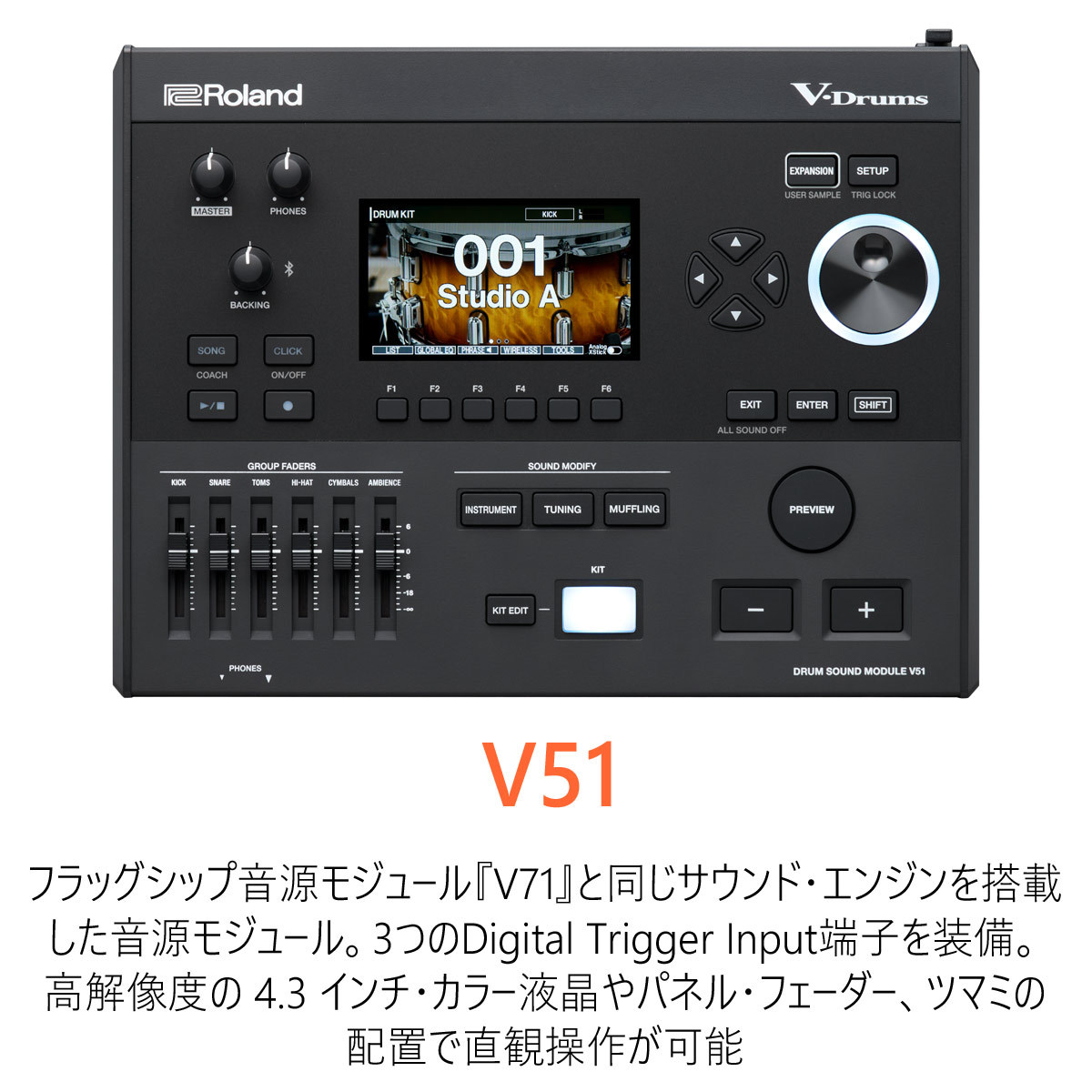 Roland TD516 TAMAツインペダルとドラムラグを採用したフルセット