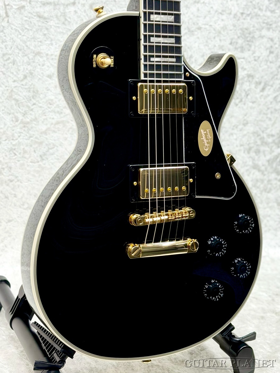 【メンテ済】Epiphone Les Paul CUSTOM ブラック Epiphone Les Paul Custom -Ebony-【26011521772】【4.25kg】（新品