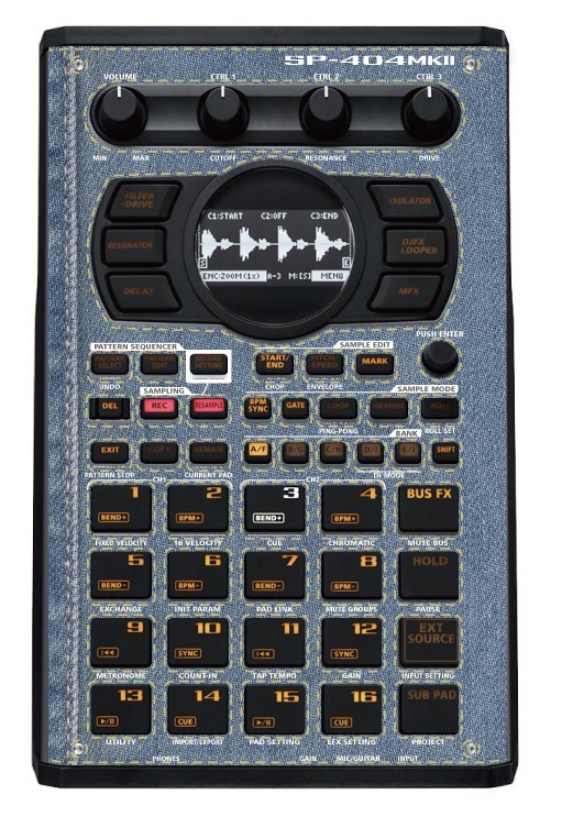 Maniac collection Roland SP-404 mkⅡ用カスタムステッカー【デニム