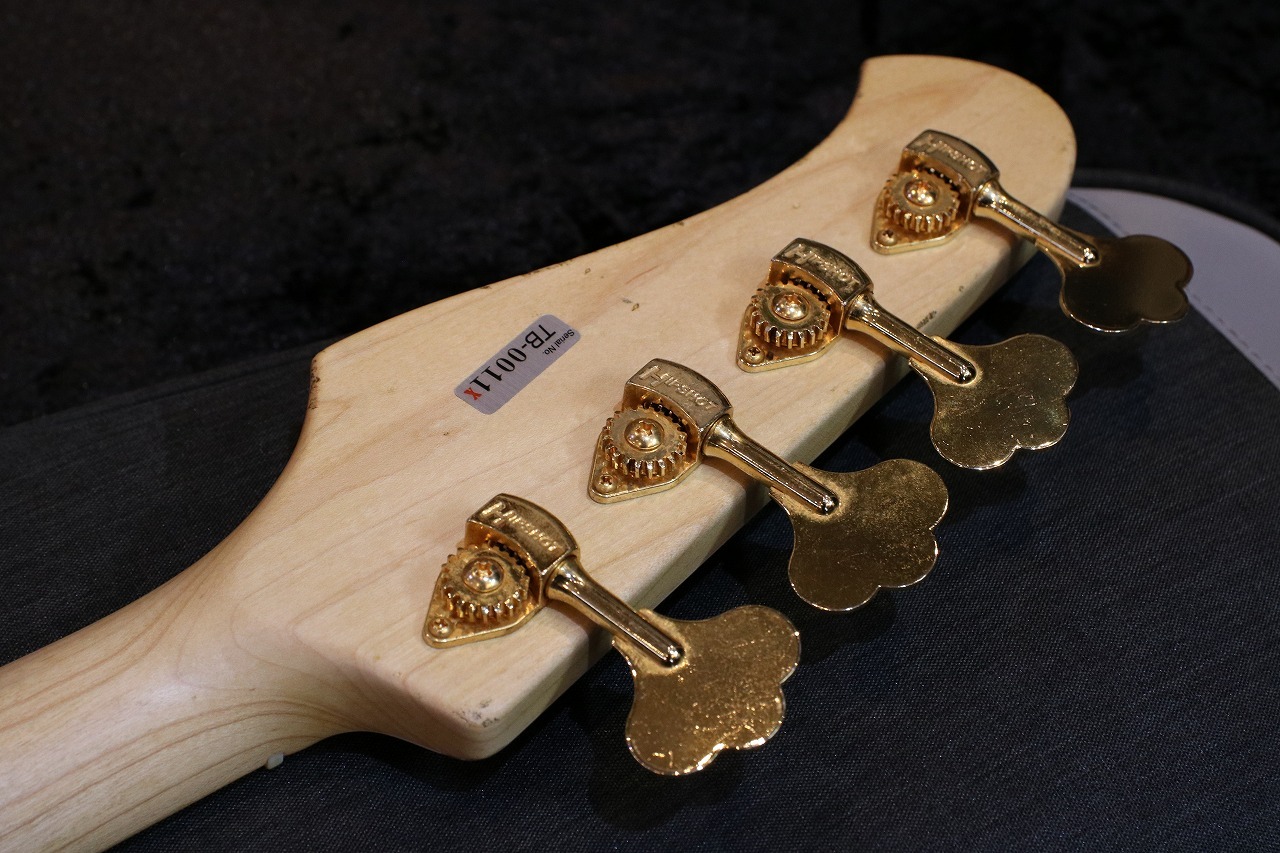 Xotic XTB-1T 4st Olympic White Over Aztec Gold Heavy Aged
