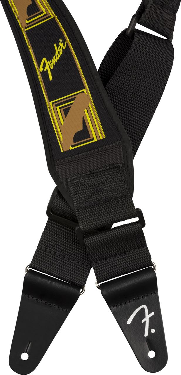 Fender Swell Neoprene Strap, Blk/Ylw/Brn Mono, 2.5（新品