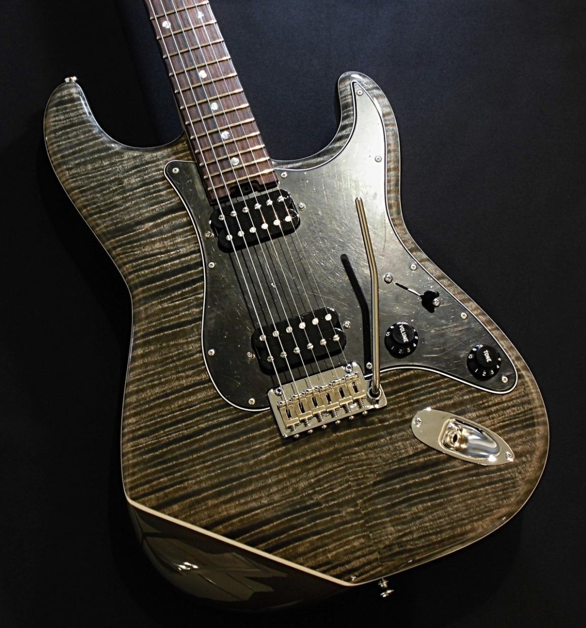 Kz Guitar Works Kz ST Trad 22 2H5 Flamed Maple Top / Trans Black