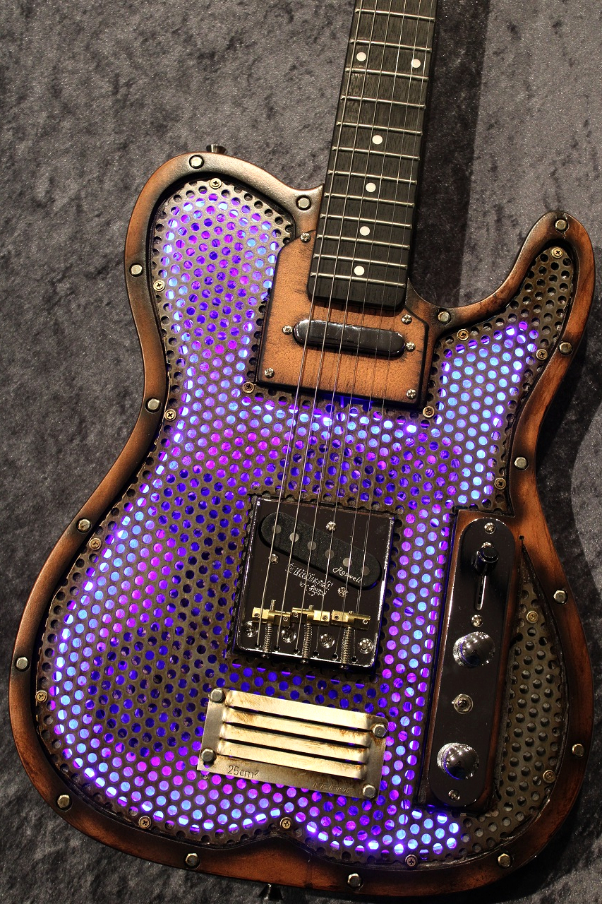 Martper Guitars Telecaster Type Custom Made Model " Industreal Punk" 【沈黙の廃工場×スチームパンク】【光ります】