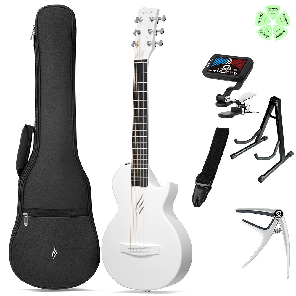 Enya Nova Go 白 Enya Nova Go Mini: Compact 1/4 Size Acoustic Guitars