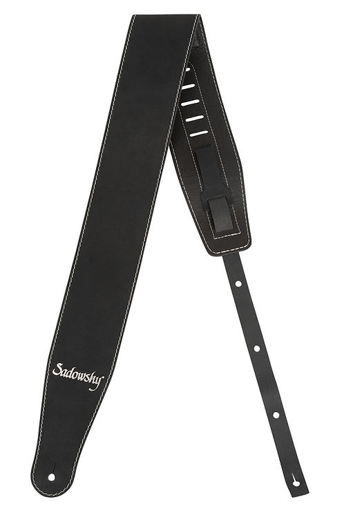 Sadowsky MetroLine 本革ベースストラップ 黒 Sadowsky MetroLine Genuine Leather Bass Strap Black/Silver