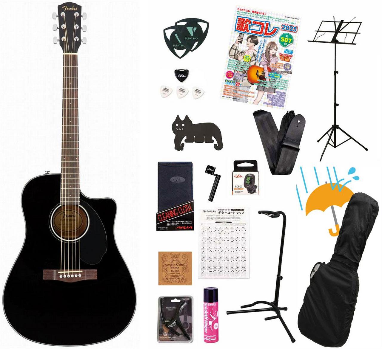 Fender エレアコギター CD-60SCE Black Fender CD-60SCE Dreadnought Acoustic-Electric Guitar Black