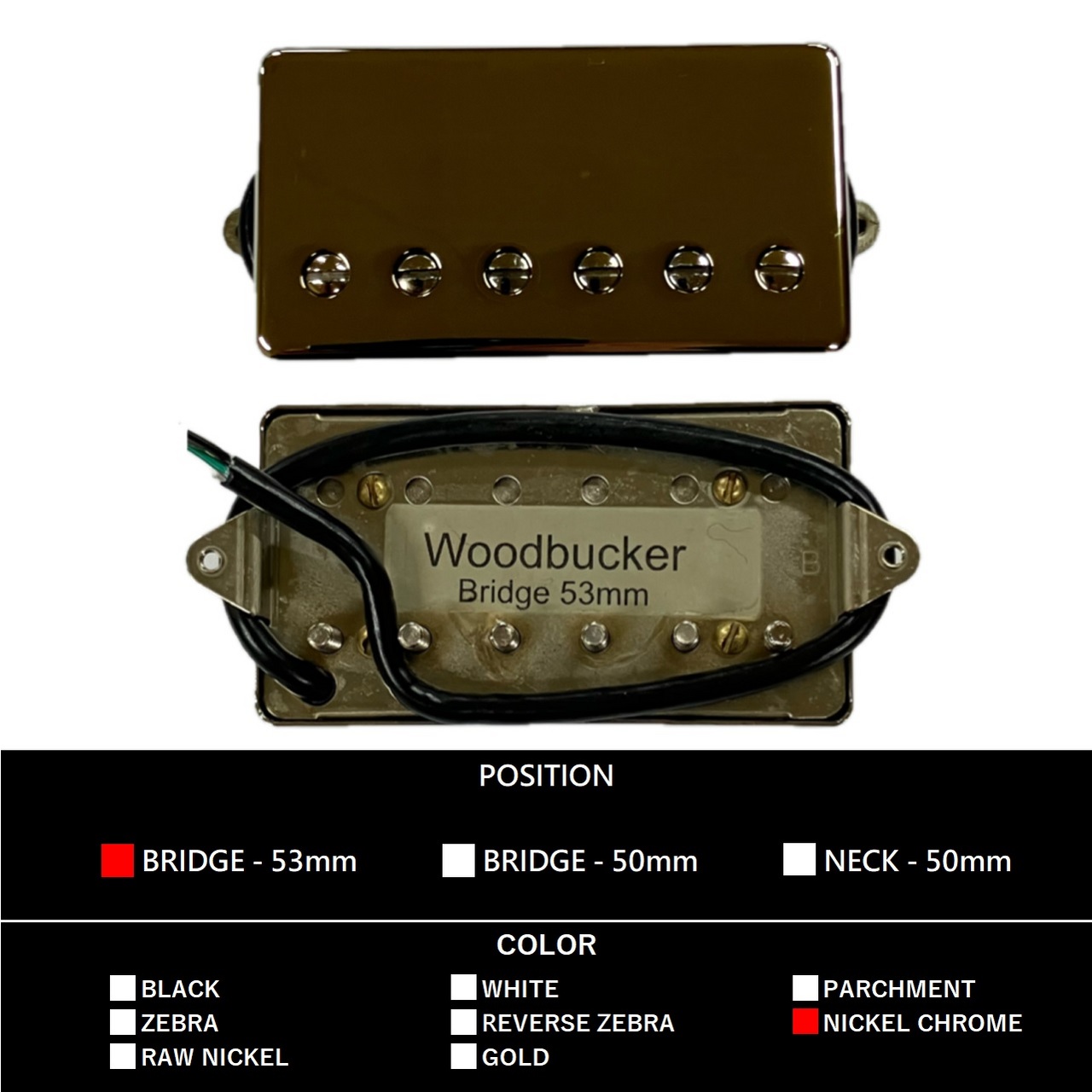 Suhr Woodbucker Bridge 53mm (Nickel Chrome)