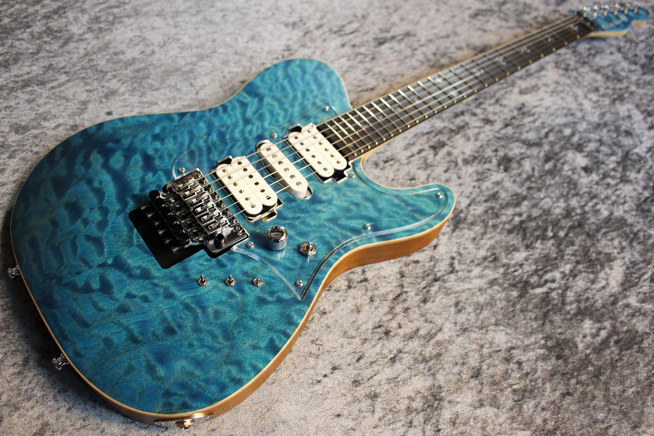 G Life Guitars Cross Edge Quilt Top Aqua Blue Resort Satin 海賊王 仕様 次回入荷品ご予約受付中 新品 送料無料 楽器検索デジマート