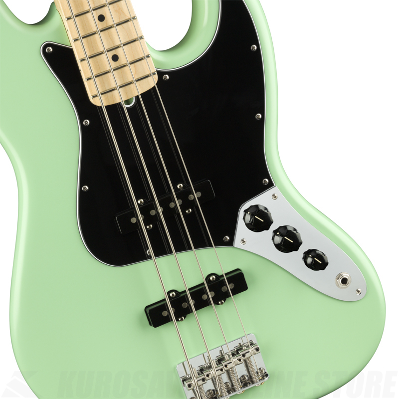 Fender American Performer Jazz Bass, Maple, Satin Surf Green