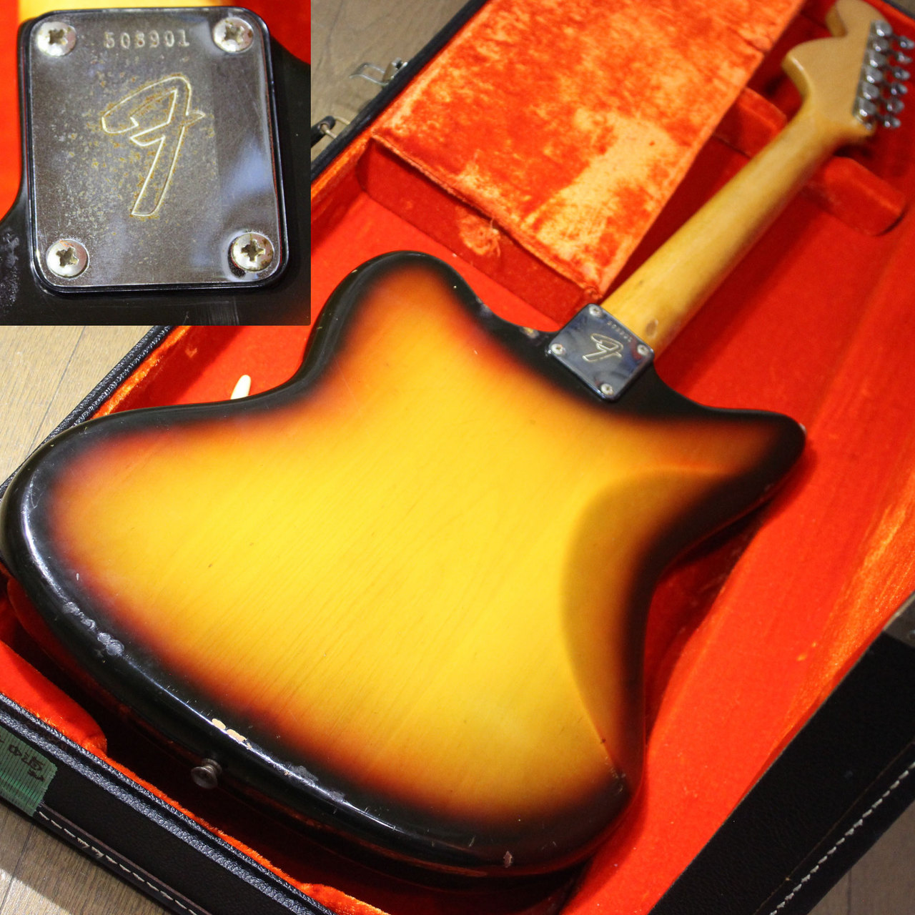 ジャガー サンバースト ストラップ付き Fender '66 Jaguar - サンバースト / ローズ - ハイパーギターズ
