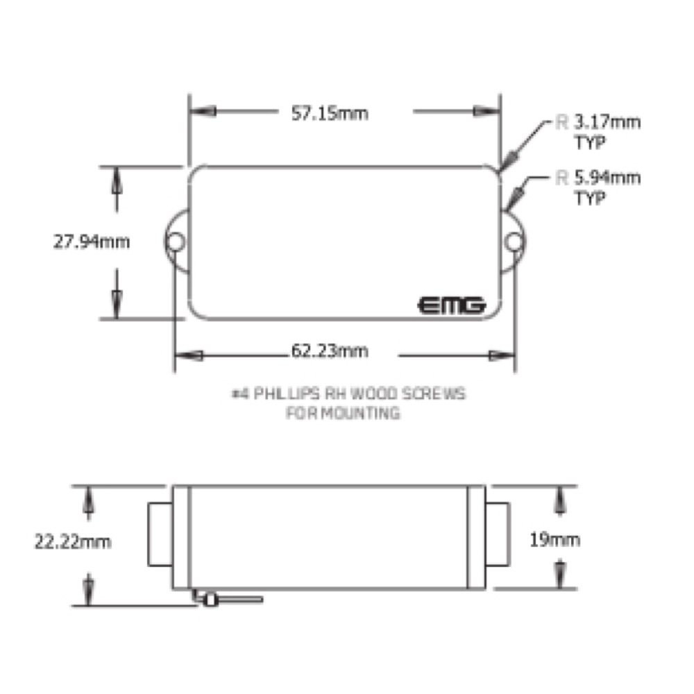 EMG P（EMG-P） BLACK ベース用 アクティブピックアップ 4弦プレベ用