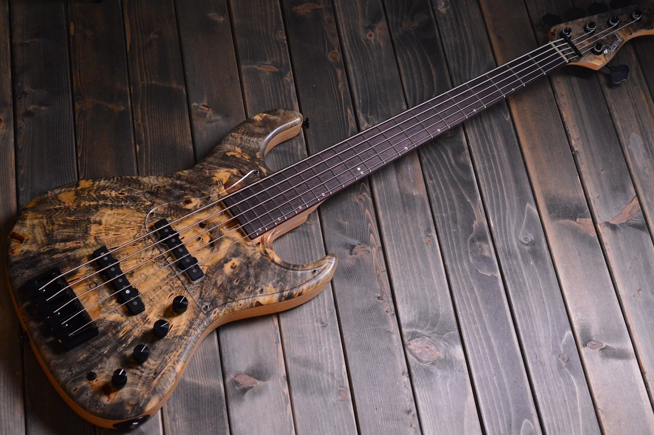 Wood Custom Guitars Vibe-5 19 Picth Buckeye Burl Top（新品/送料