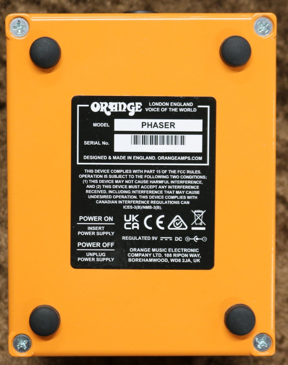 Orange Phaser Pedal フェイザー ペダル イングランド製 【公式通販】
