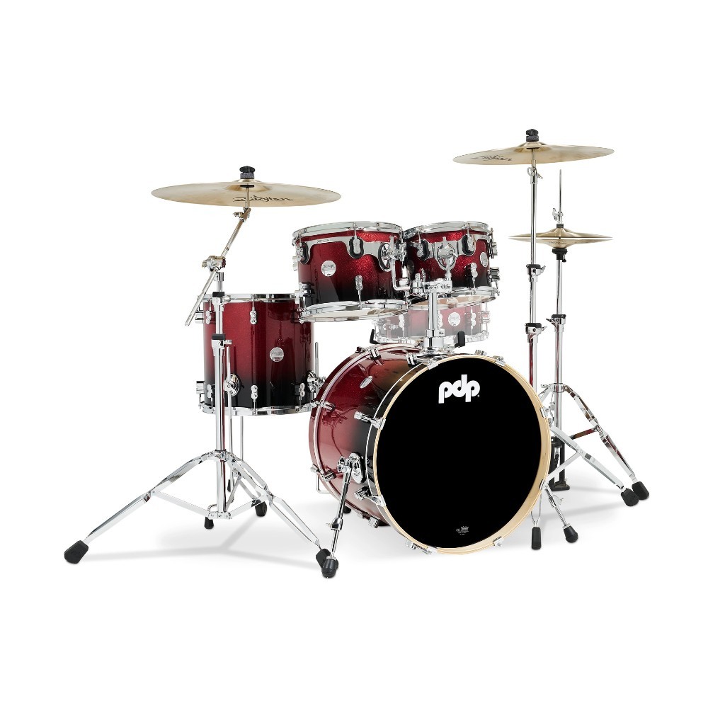 Bd20 PDP Concept Series 4-Piece Shell Pack BD20 Kit / Red to Black Fade ...