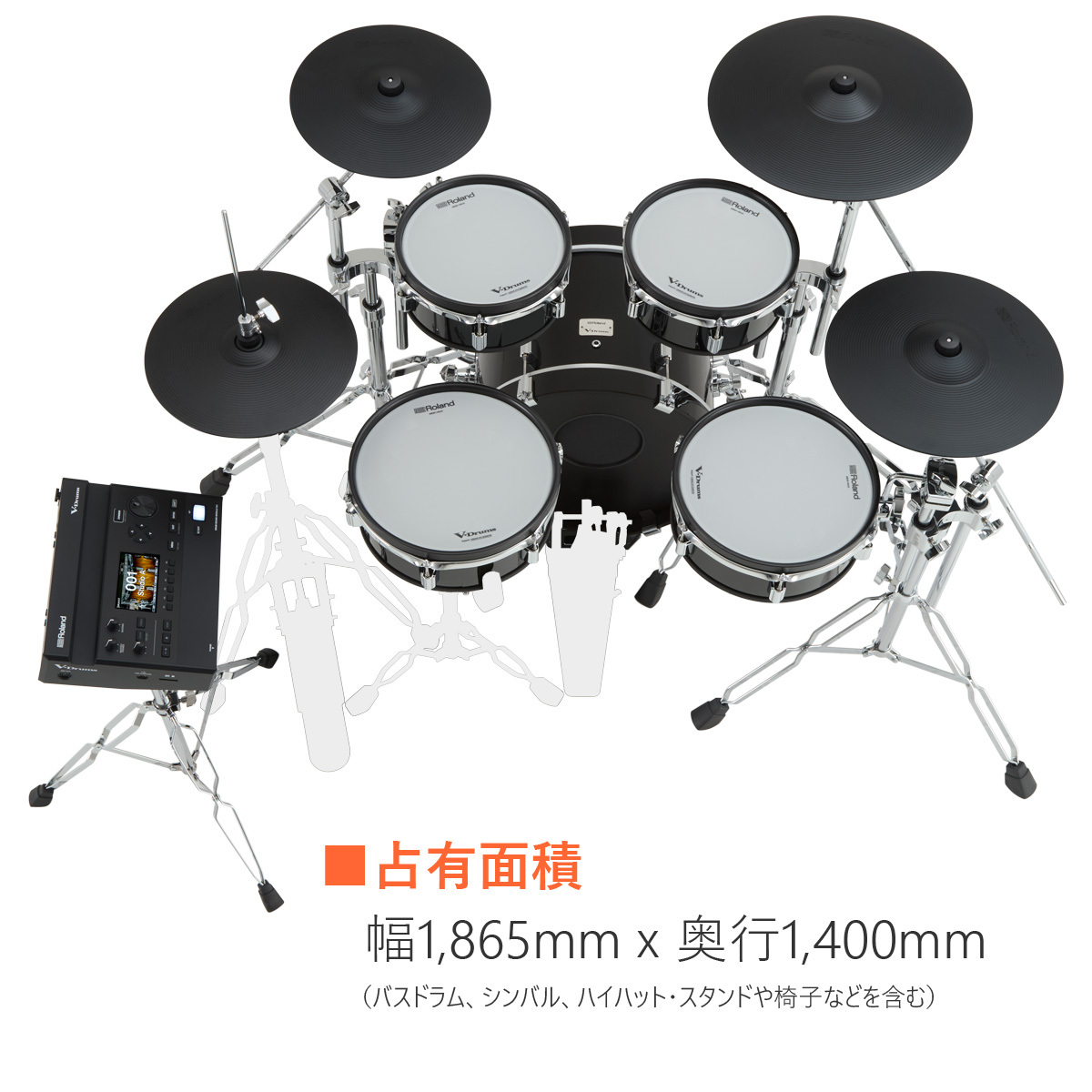 Roland VAD316 PEARL製ハイハットスタンドとスネアスタンドセット