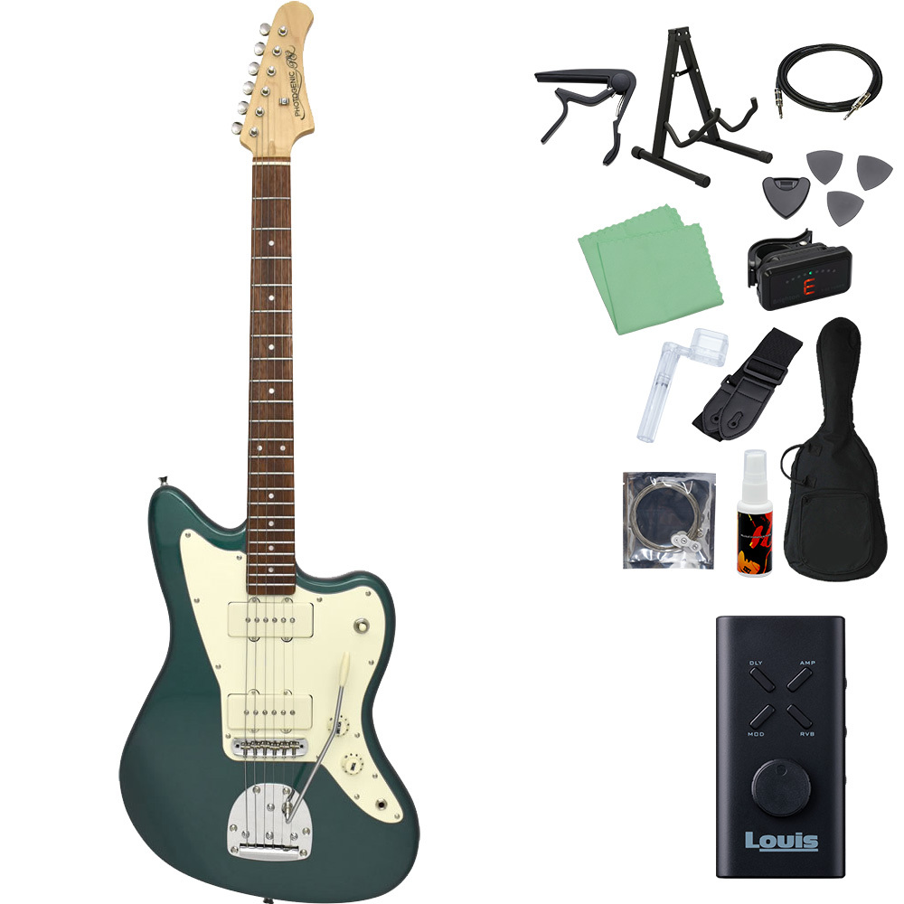 Photogenic JM-220 エレキギター初心者14点セット 【ヘッドホンアンプ