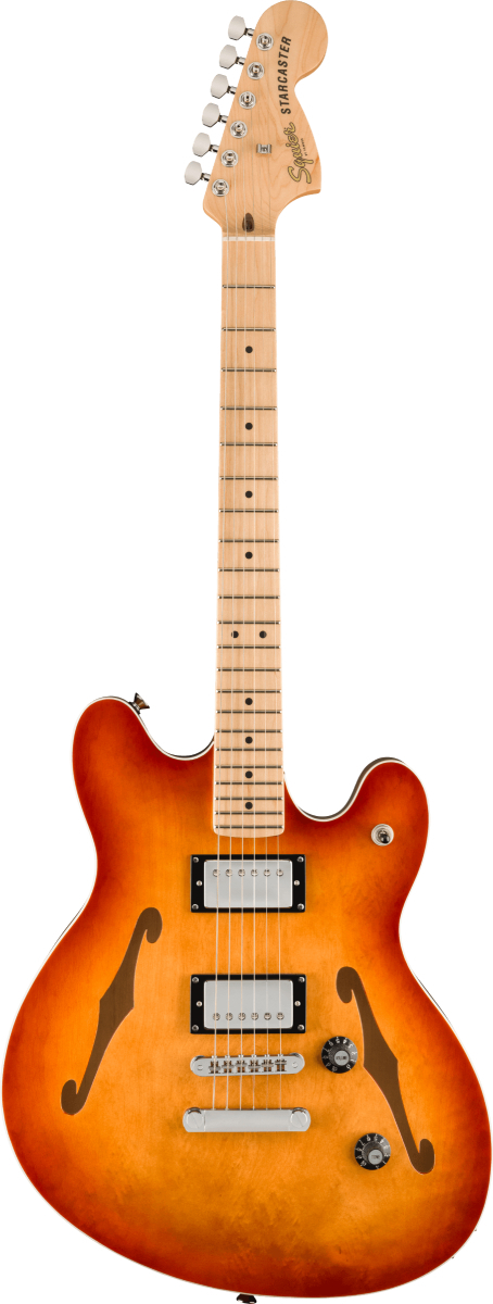 サンバースト スターキャスター Squier by Fender Affinity Series Starcaster Deluxe (Sienna