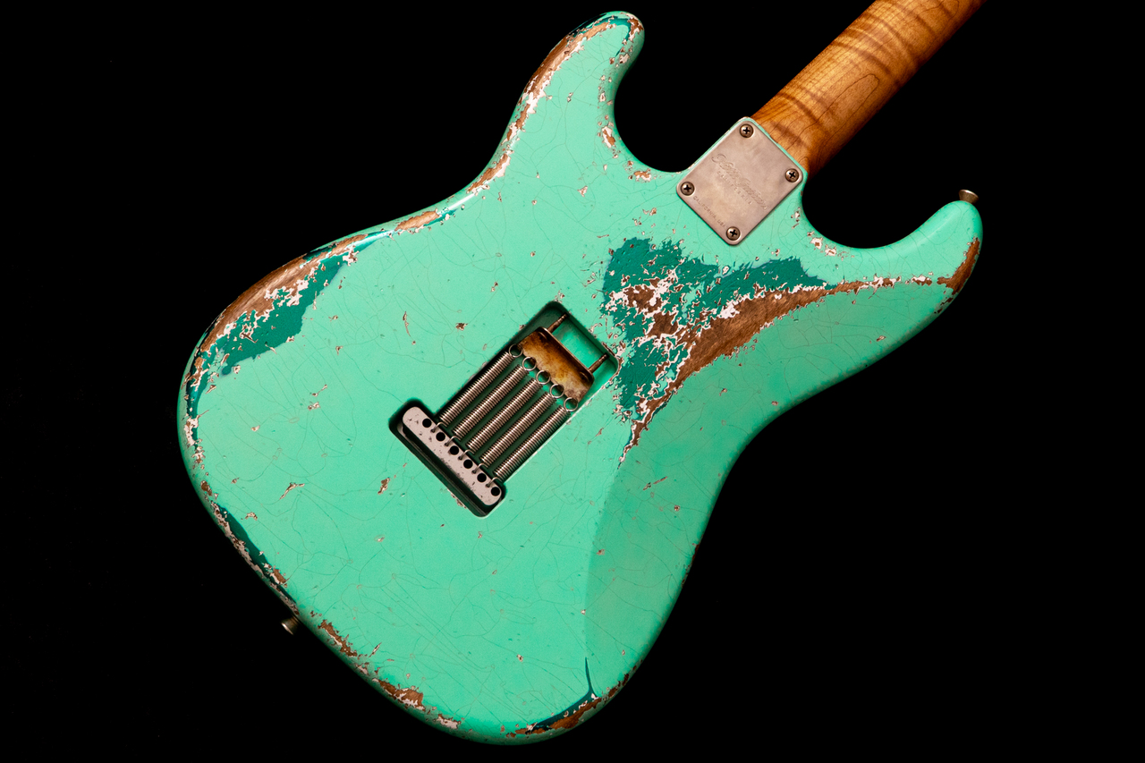 Xotic XSC-2 Surf Green over Sherwood Green Heavy Aged Stainless