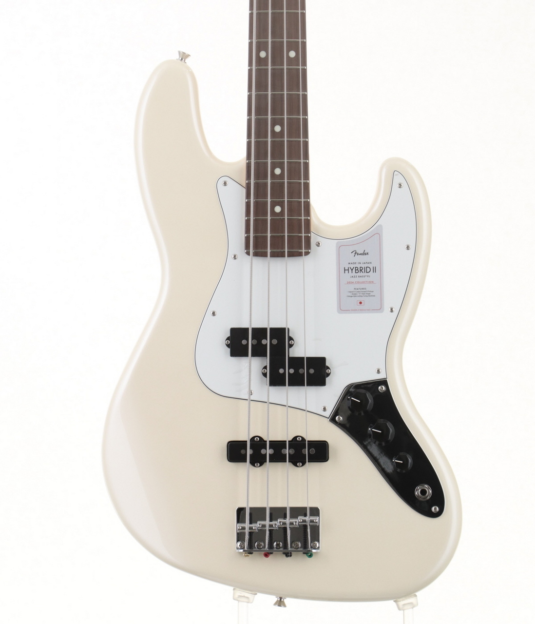 Fender 2024 Collection Hybrid II Jazz Bass PJ Olympic White