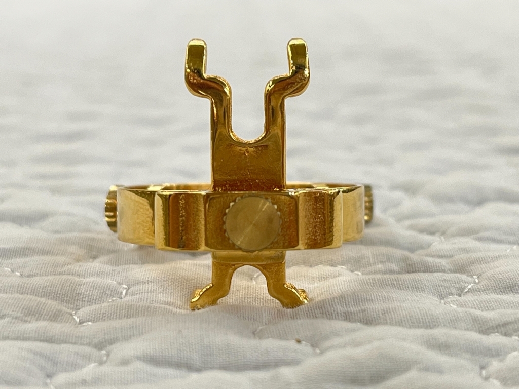 JLV 24金メッキ ラバー用 ソプラノサックスリガチャー 【中古