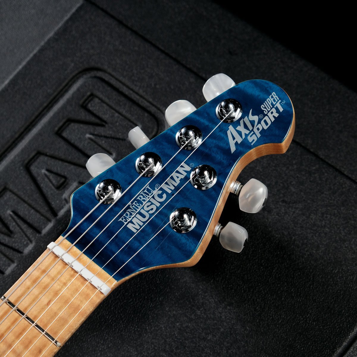 MUSIC MAN Axis Super Sport Semi-Hollow Translucent Blue 2014