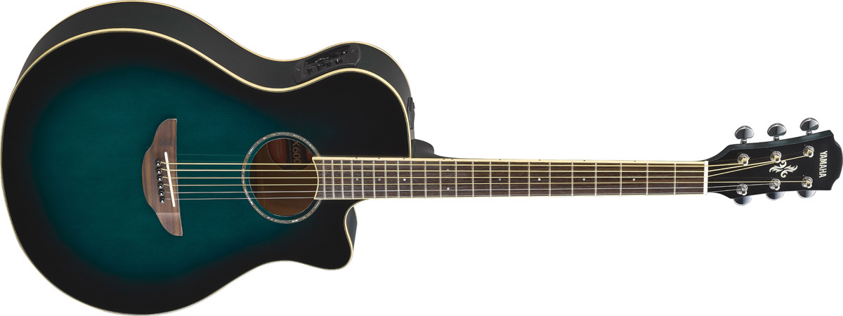 エレキアコースティックギター【美品】エレアコギター APX600 オリエンタルブルー （カポとカバー付き）
