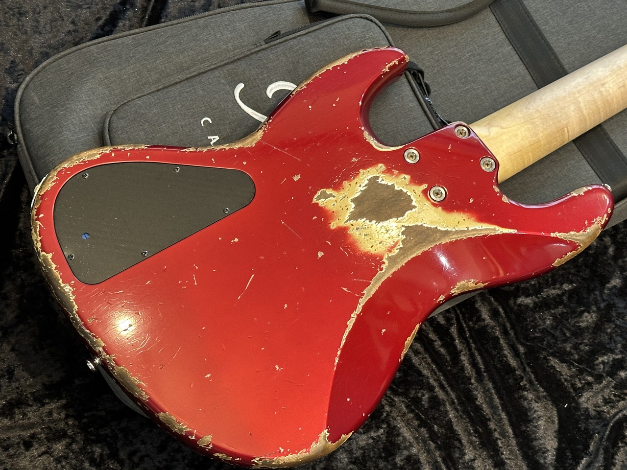 Xotic XJ-1T 5st Dark Candy Apple Red Heavy Aged Matching Head