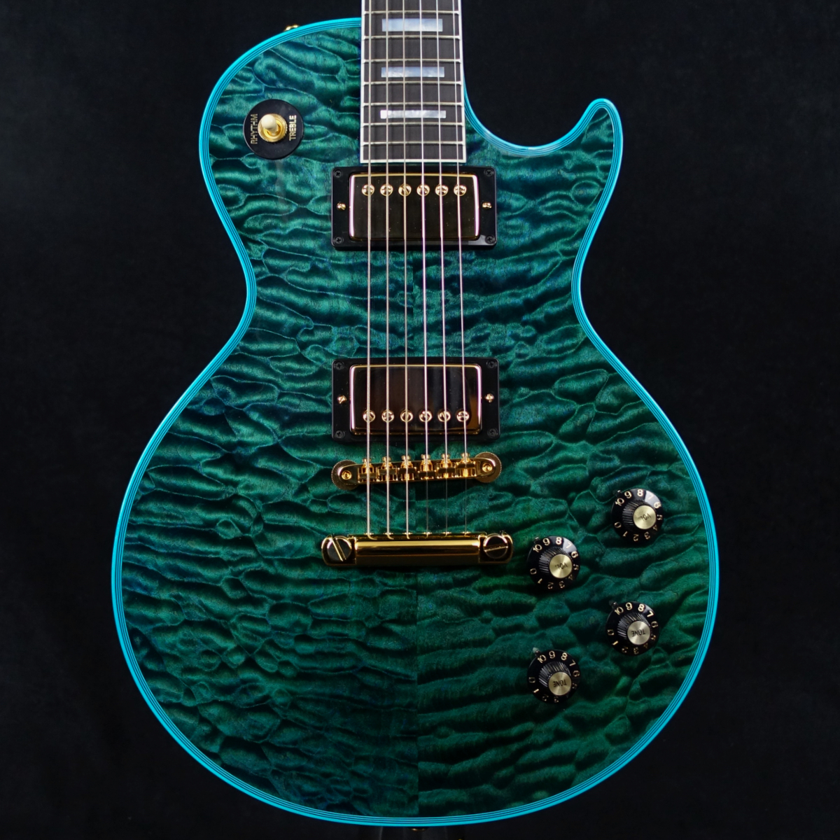 Gibson Custom Shop M2M 1968 Les Paul Custom 7A Quilt Nordic Blue