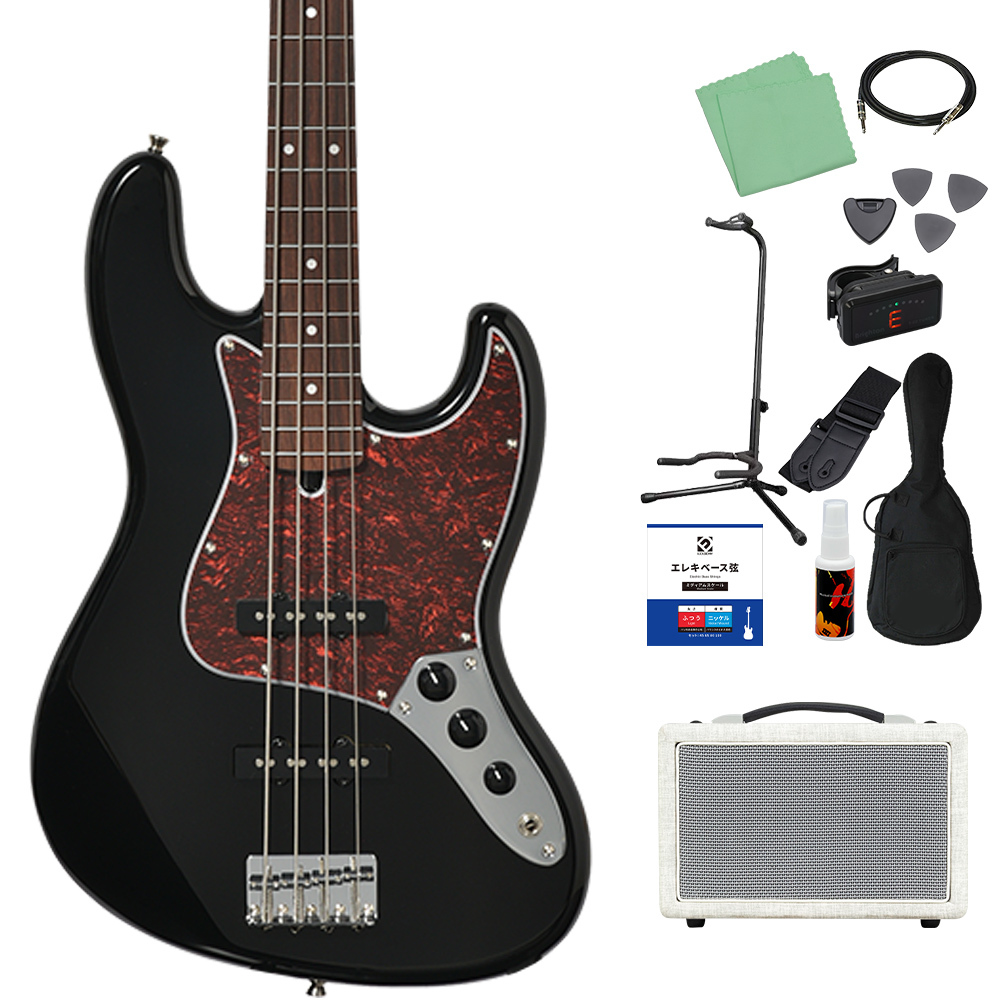 Bacchus バッカス　BJB-1-RSM/M ジャズベース エレキベース Bacchus BJB-1-RSM/M ベース 初心者12点セット 【充電式ミニアンプ付