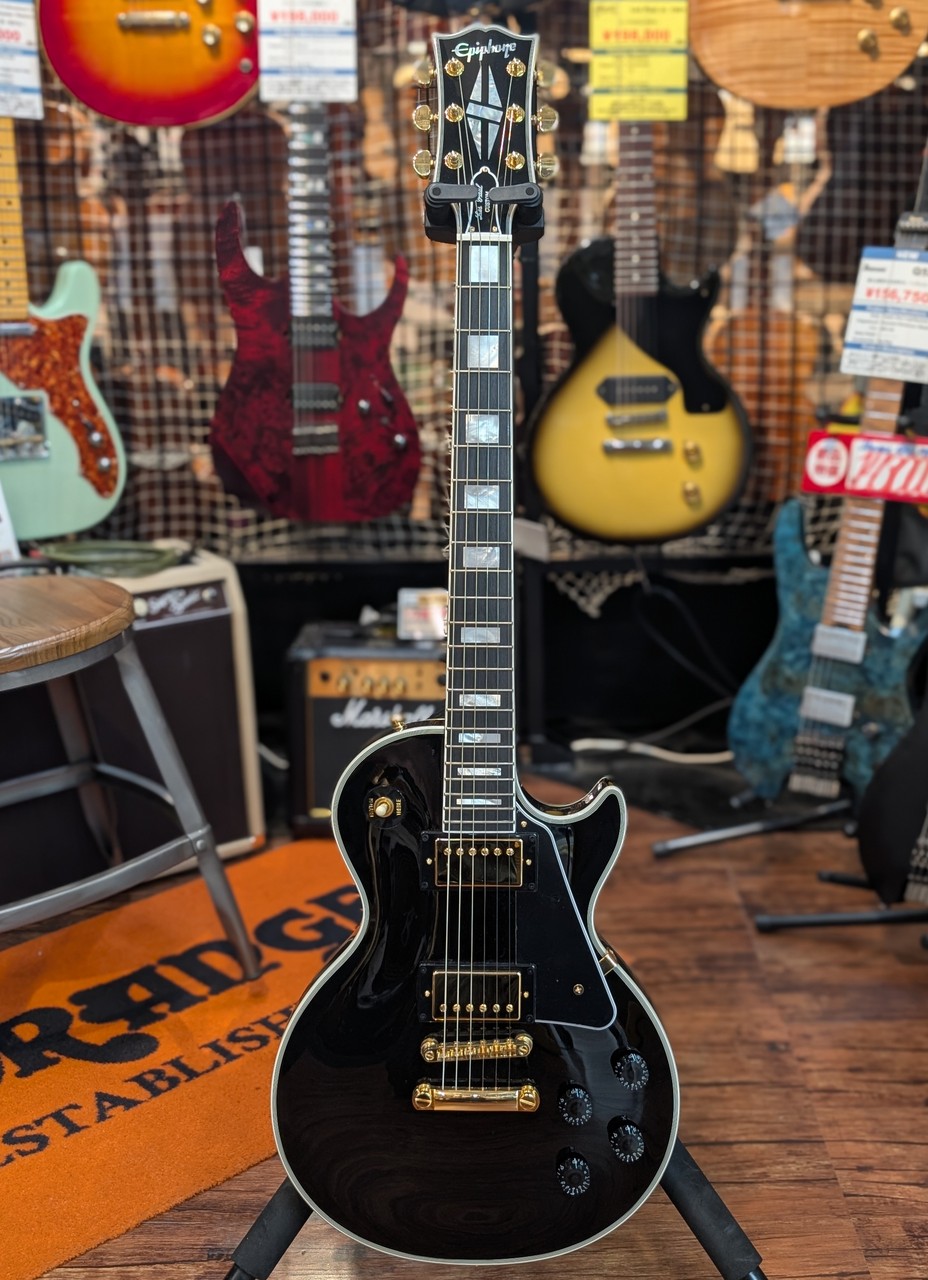 エピフォン　レスポール Epiphone Les Paul Custom -Ebony-【4.16kg】【日本総本店ベース
