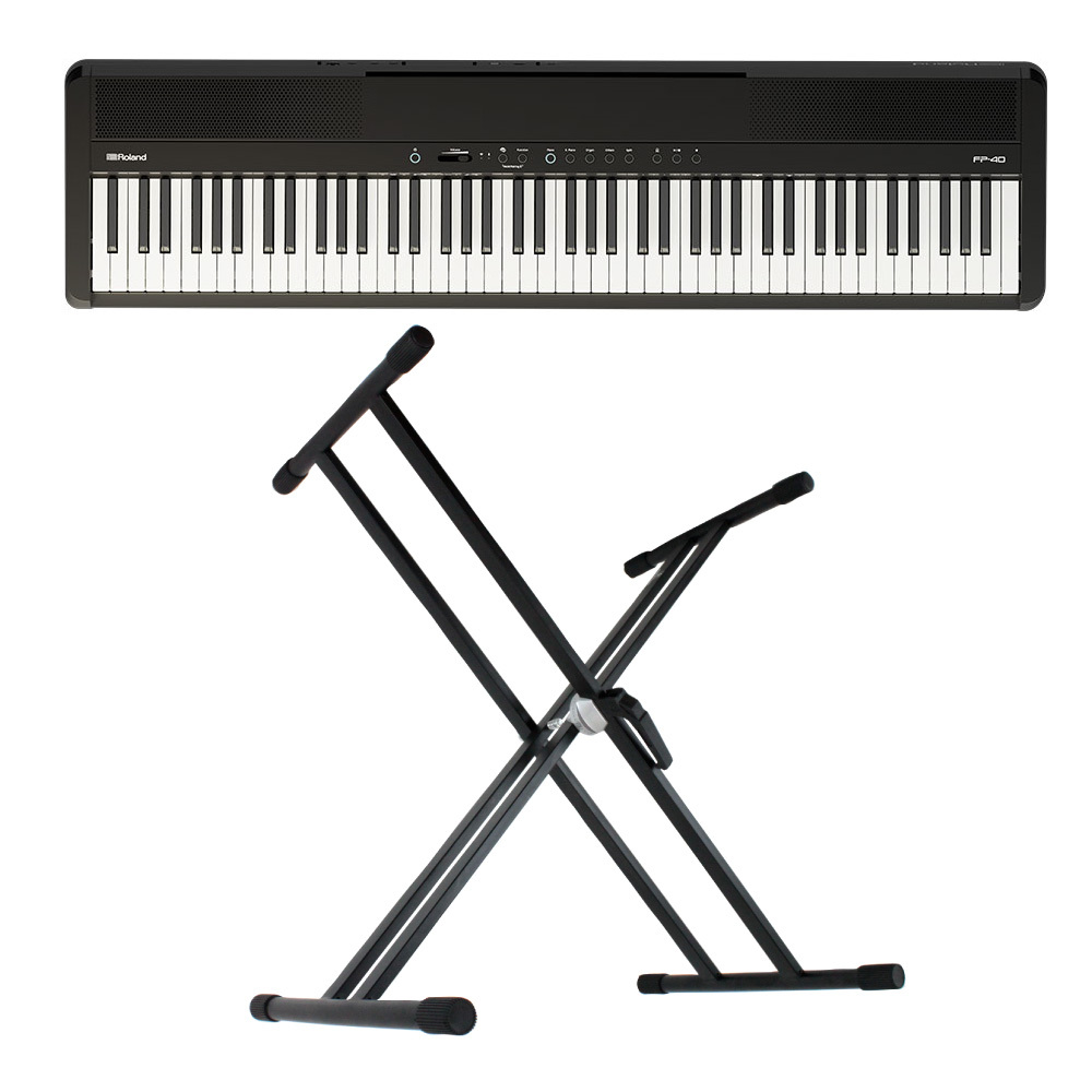 Roland FP-40BKB Digital Piano ブラック 電子ピアノ X型スタンド付き