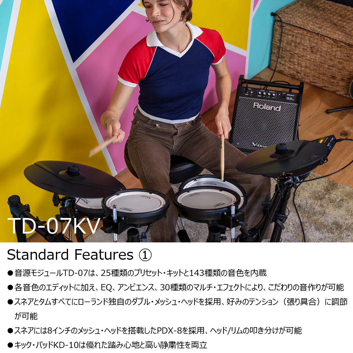 Roland TD-07KV すぐに使えるフルセット SELVAマット+ノイズイーター1