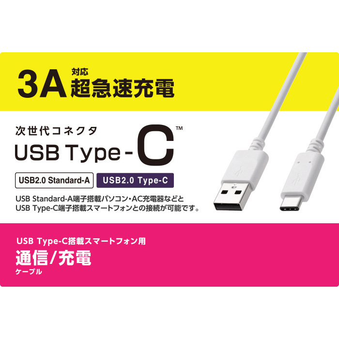 3in1 充電ケーブル USBケーブル 3A 1.2m