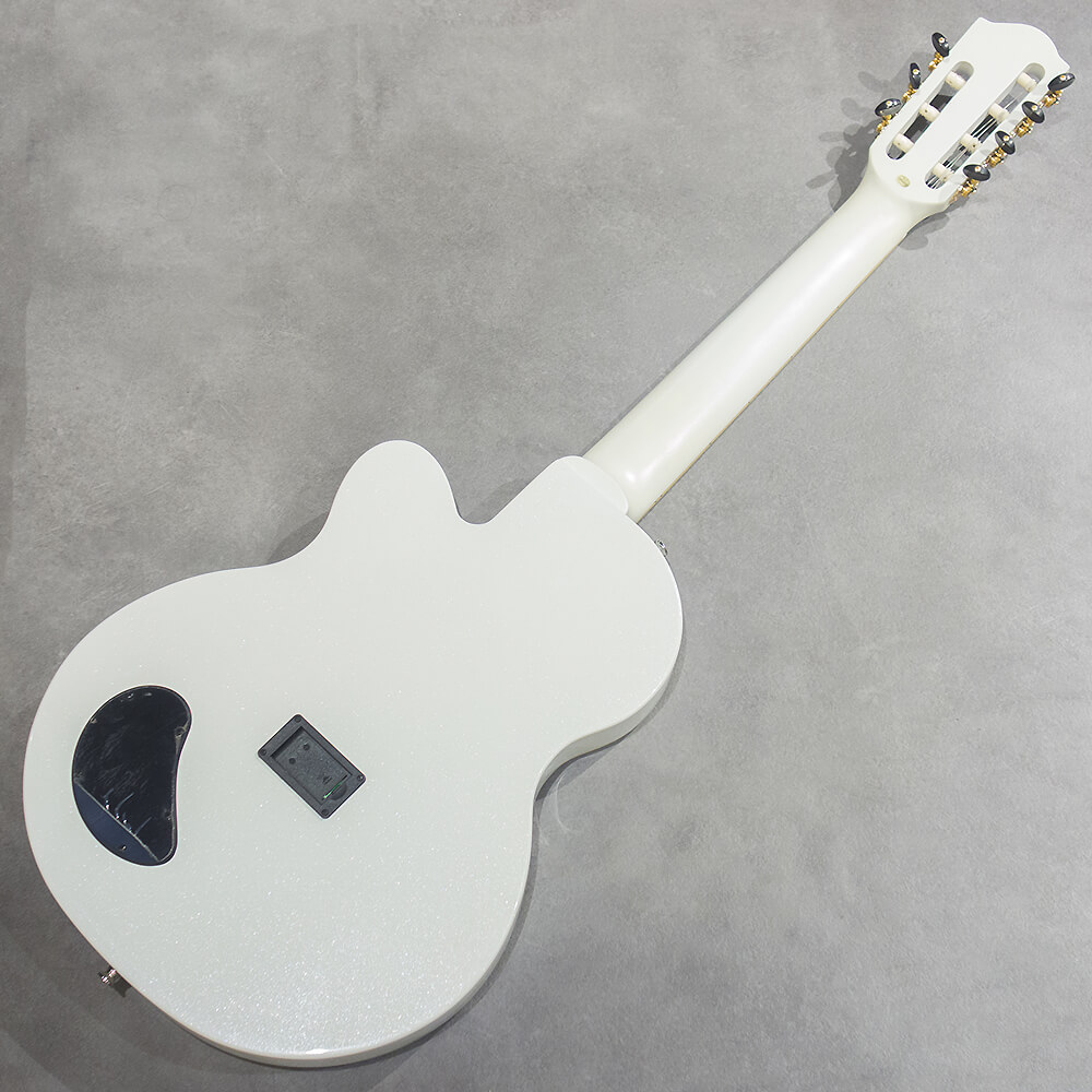 経年 超美品 昭和レトロ 白いギター Excess W-1300 PU付エレアコ ELK Delgut 7 White Sparkle（新品/送料無料）【楽器検索デジマート】