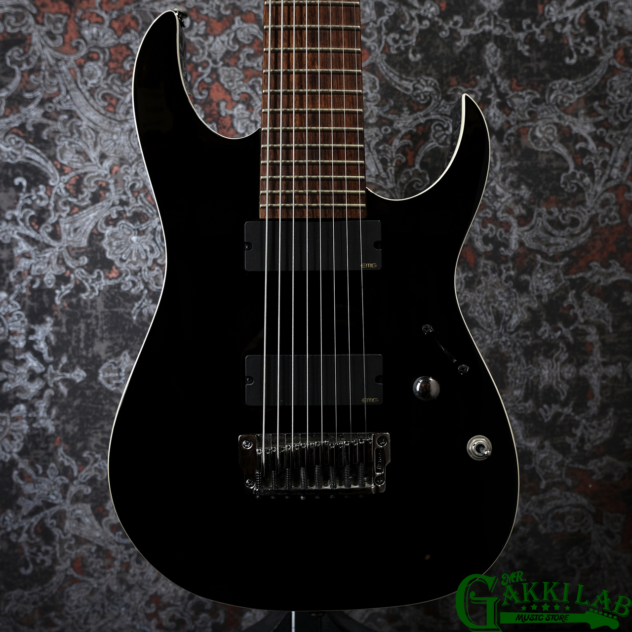 ギター Ibanez RGIR28FE BLACK w/HIP SHOT IBBY HM Ibanez RGIR28FE Iron Label, 8-string - Black | Sweetwater