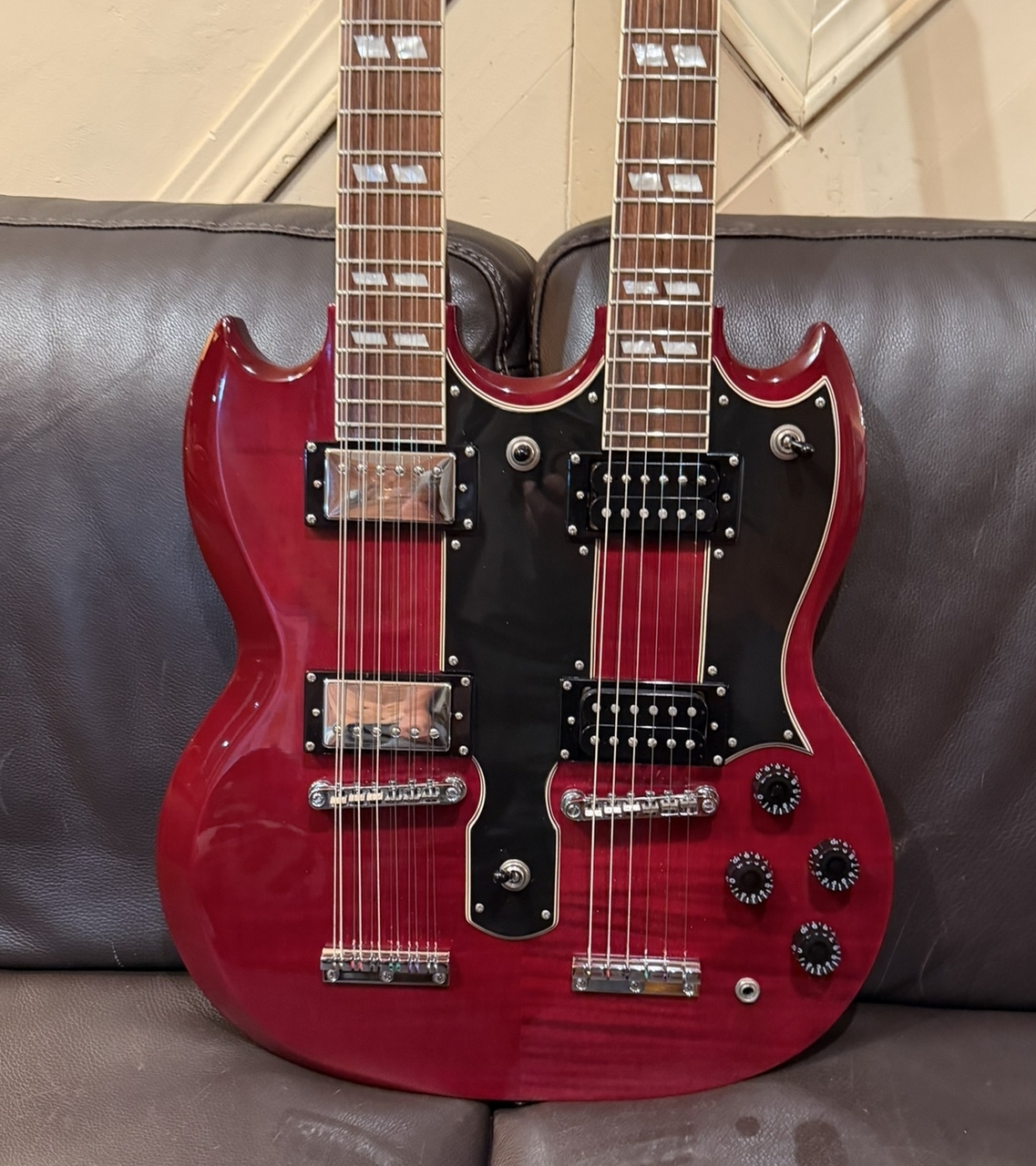 Epiphone G-1275 Custom Double Neck CHERRY RED（中古）【楽器検索