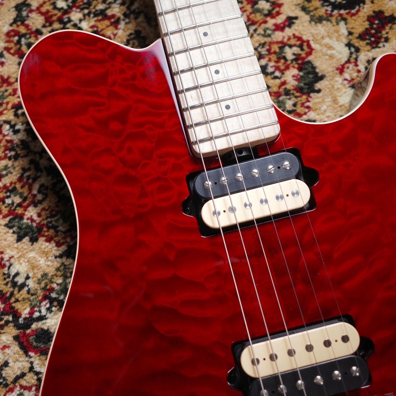 MUSIC MAN KID Limited AXIS Trans Red Quilted Maple Top Matching