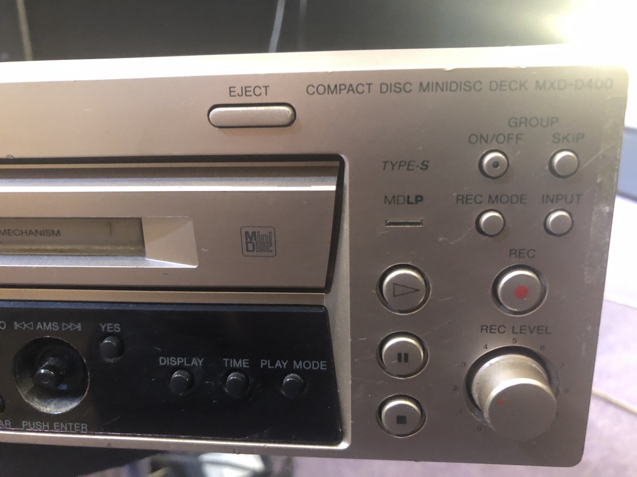 オーディオ機器SONY　MXD-D400「CD＋MD」一体型デッキ コンパクトディスク・ミニデ