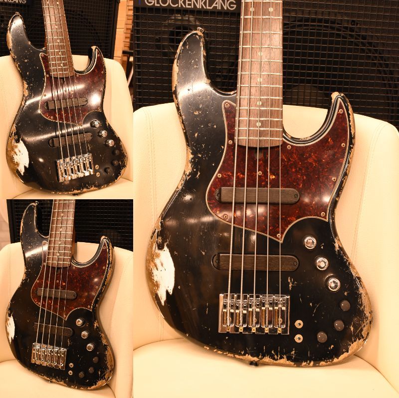 Xotic XJ-1T 5st Heavy Aged-Alder Body -Black/MH Roasted Maple/Rose