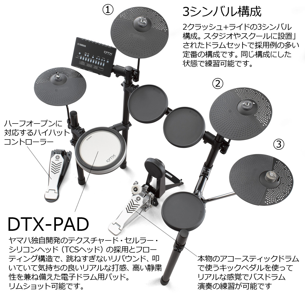 YAMAHA DTX432KUPGS スネアXP80アップグレード すぐに使える純正